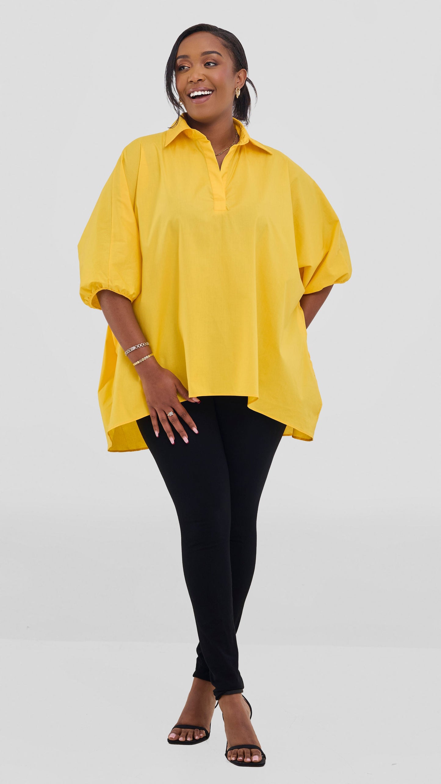 Vivo Cotton High Low Top - Mustard