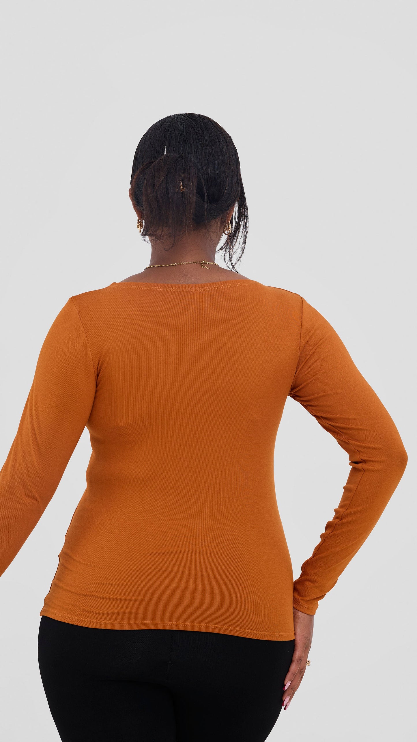 Vivo Everyday Long Sleeve Top In Jersey - Rust