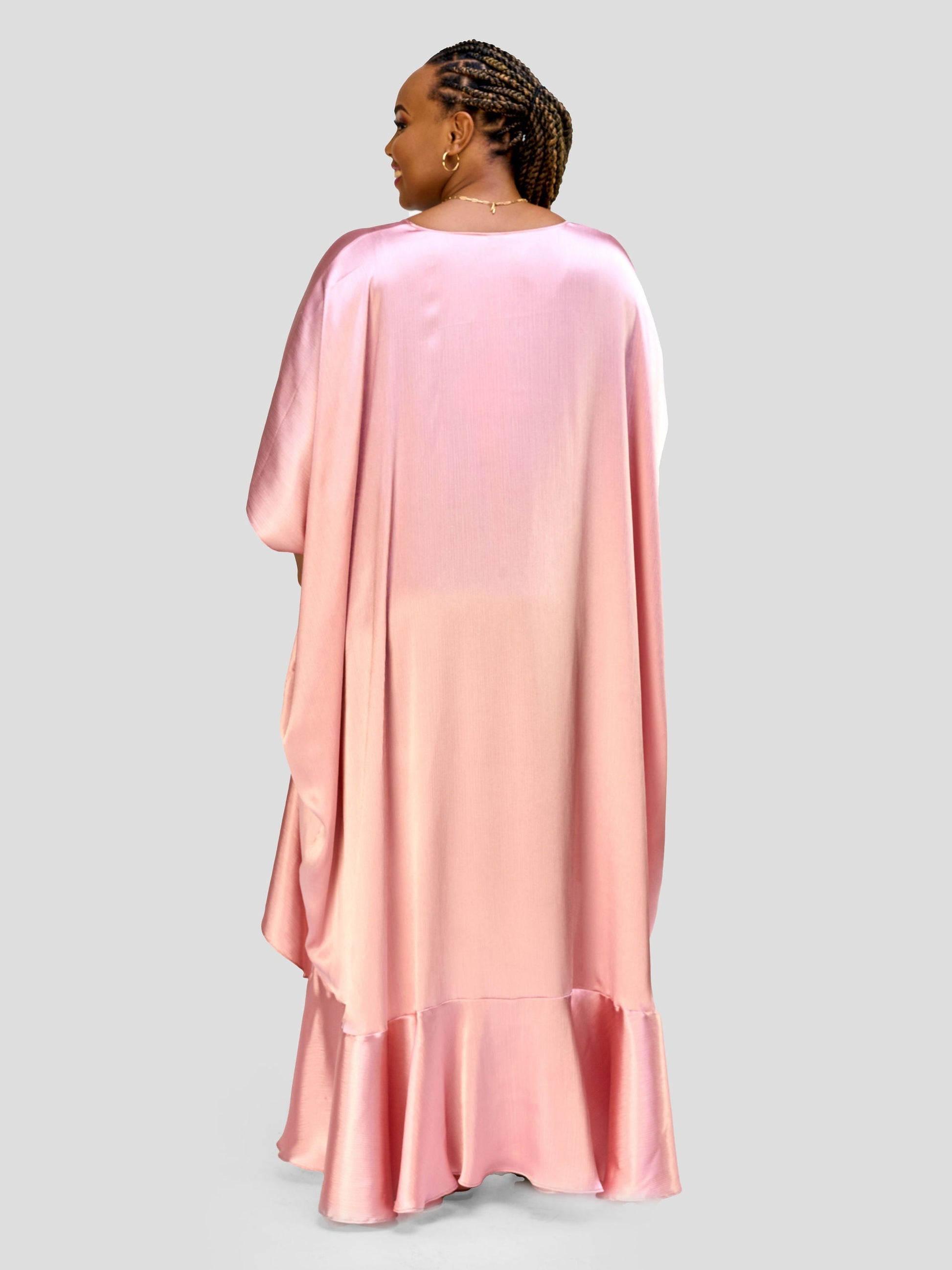 Vivo Nimali Satin Flounce Kimono - Pink