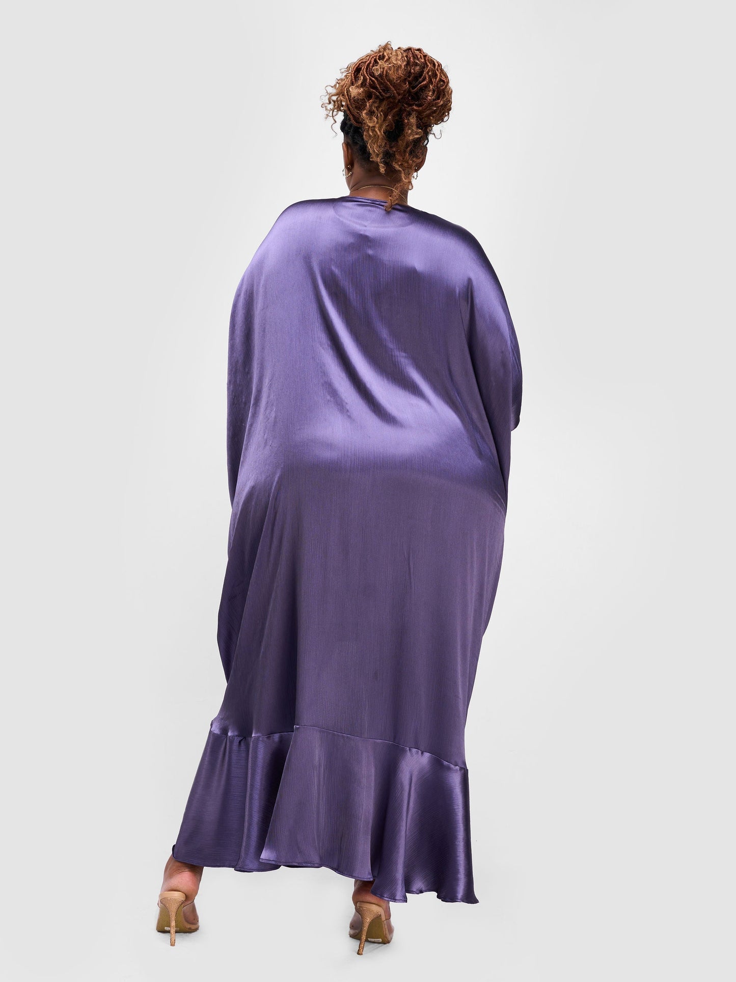 Vivo Nimali Satin Flounce Kimono - Purple