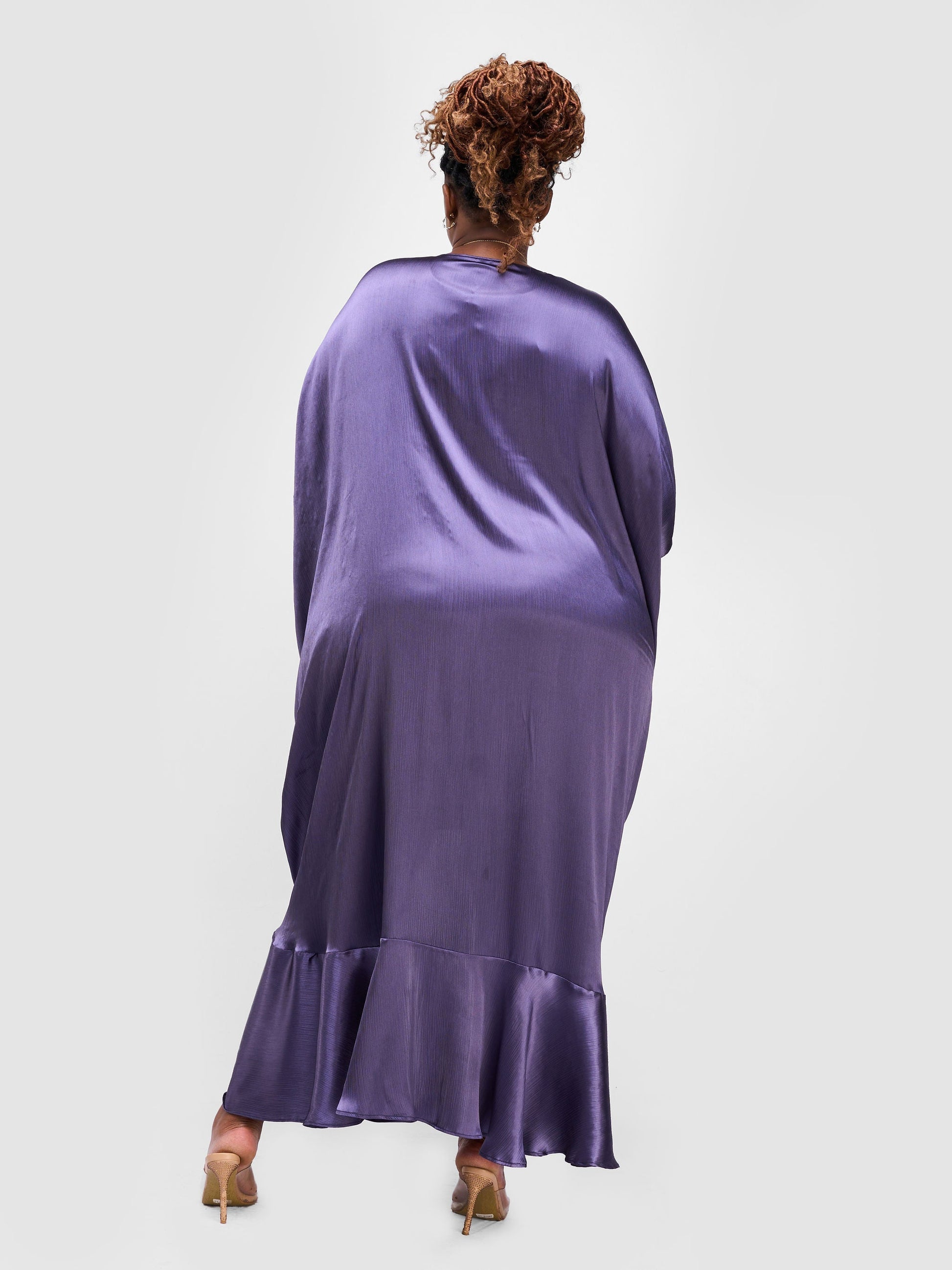 Vivo Nimali Satin Flounce Kimono - Purple