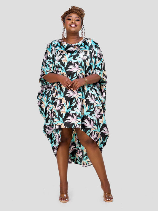 Vivo Nimali High Low Satin Dress - Flora