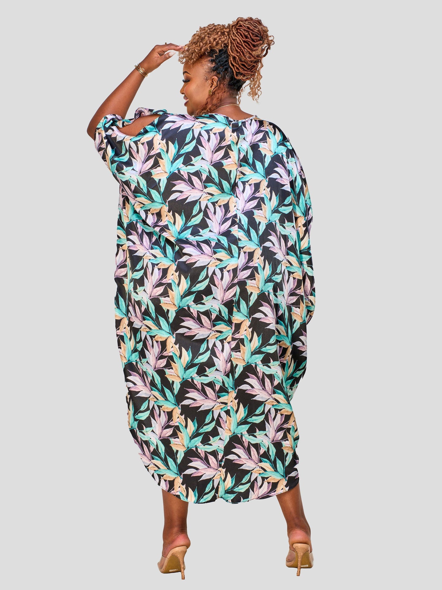 Vivo Nimali High Low Satin Dress - Flora