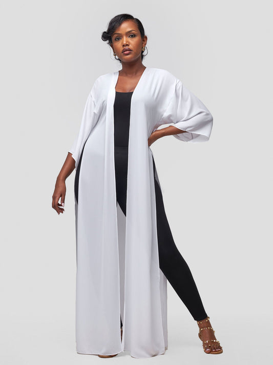 Vivo Basic Nandi High Slit Kimono - White