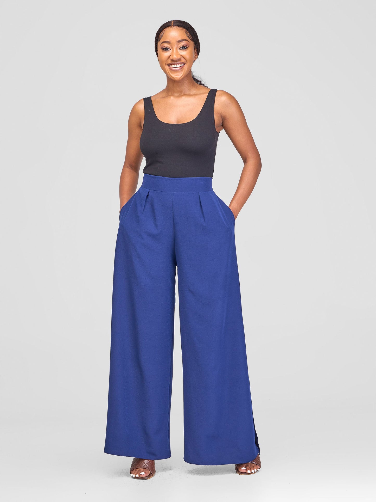 Vivo Yumi High Waist Pants  - Navy Blue