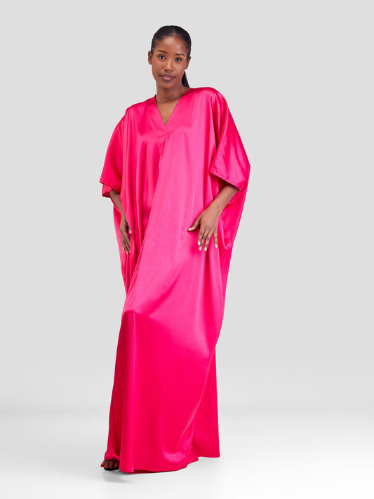 Vivo Sarabi Panelled V-Neck Kaftan - Hot Pink