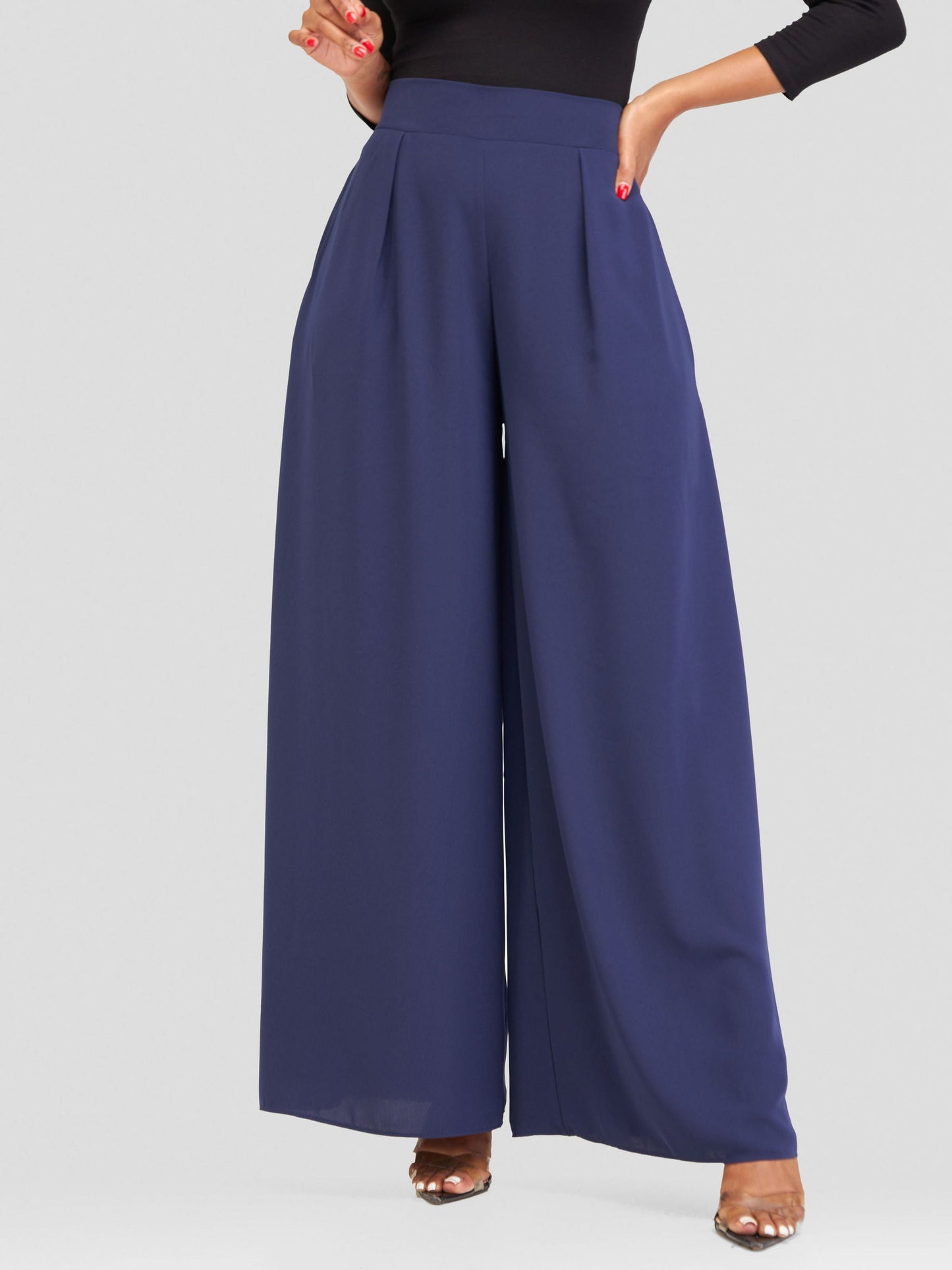 Vivo Basic Crepe Pants - Navy Blue