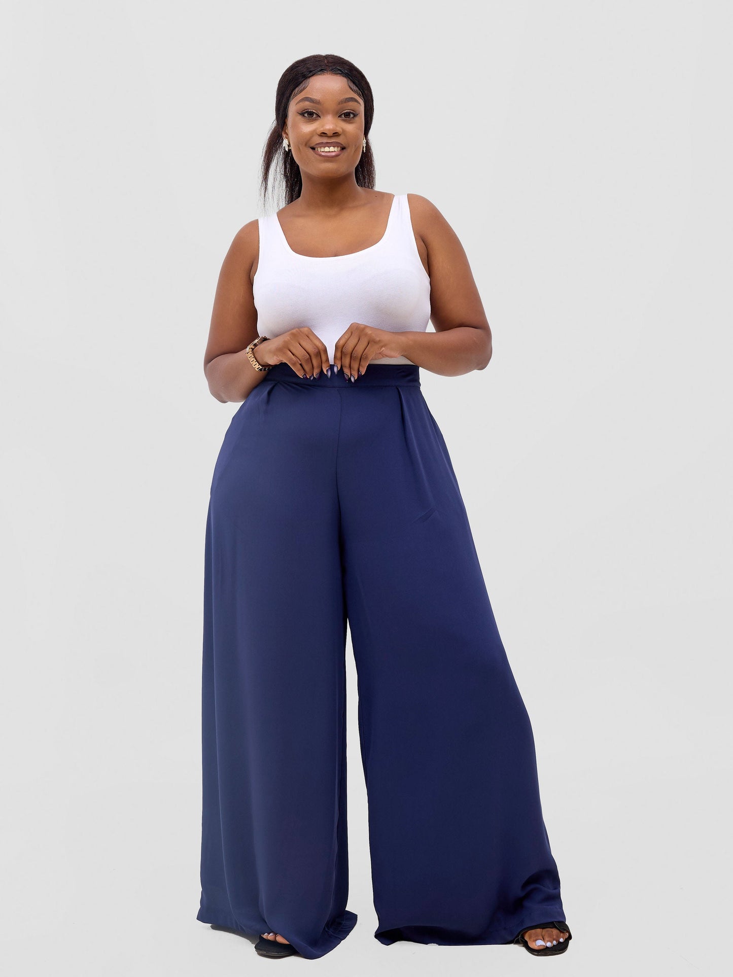 Vivo Meli Chiffon Pants - Navy Blue