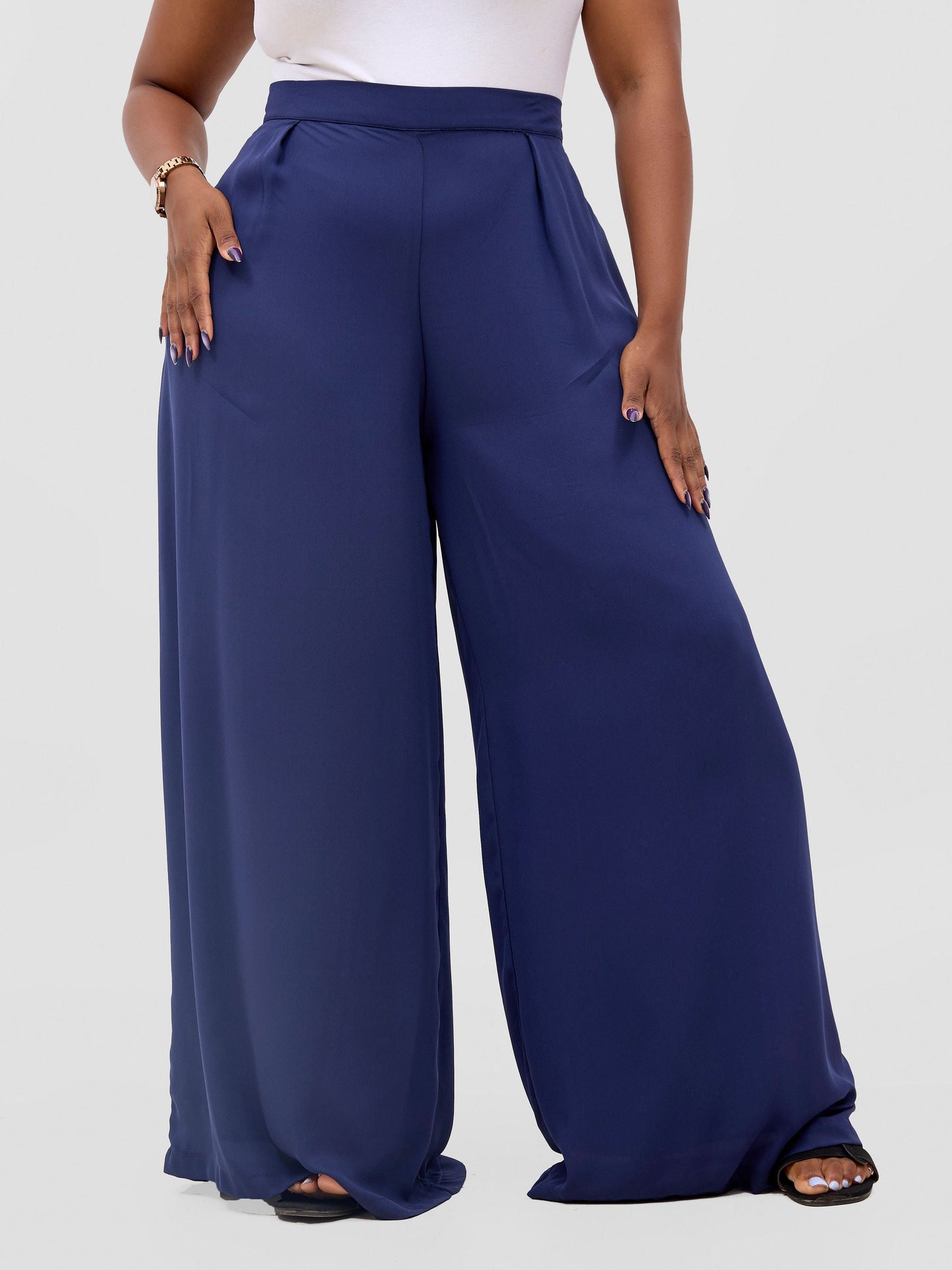 Vivo Meli Chiffon Pants - Navy Blue