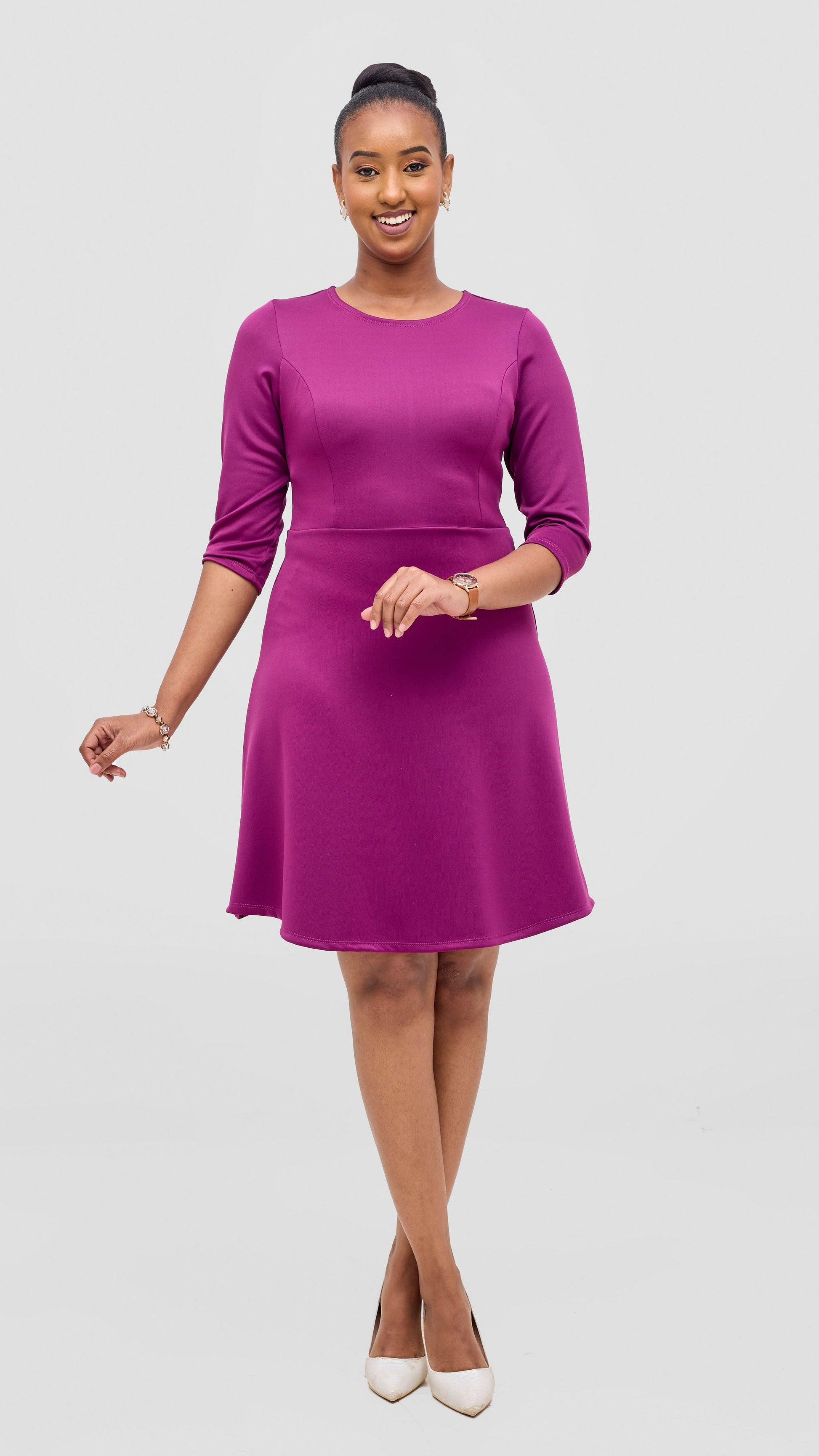 Vivo Diella 3/4 Sleeve A-Line Dress