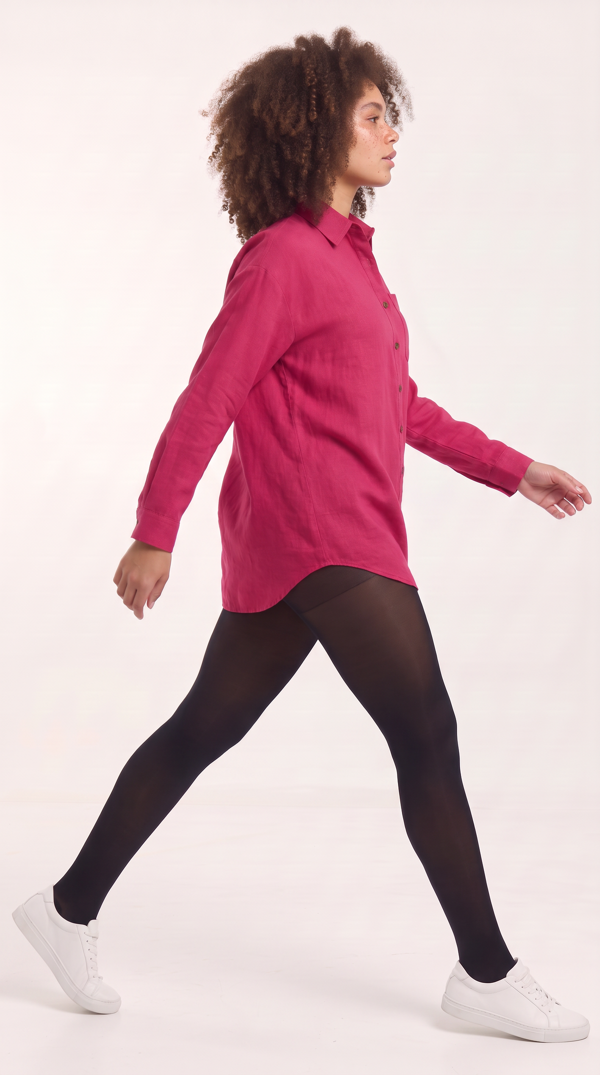 Safari by Vivo Oversized Shirt in Linen Blend - Dark Pink