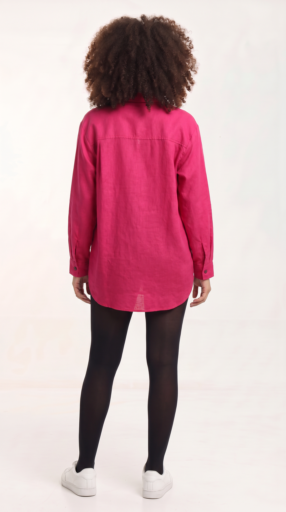 Safari by Vivo Oversized Shirt in Linen Blend - Dark Pink