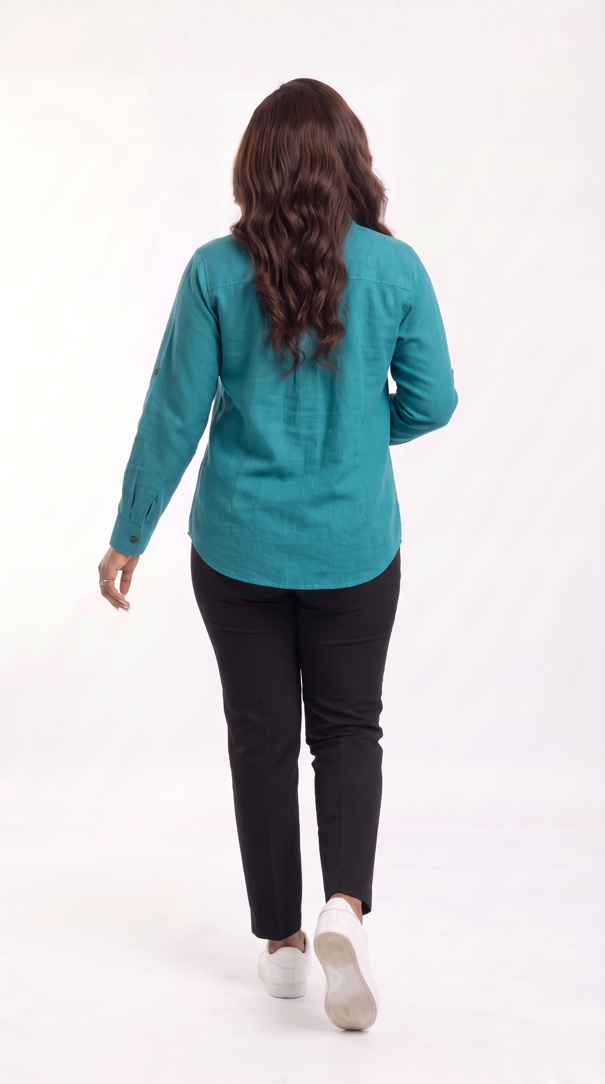 Safari by Vivo Oversized Shirt in Linen Blend - Sea Green