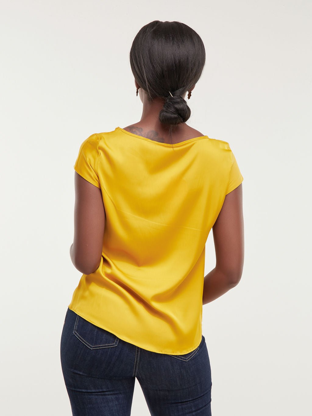 Safari Basic Cap Sleeve Top - Mustard