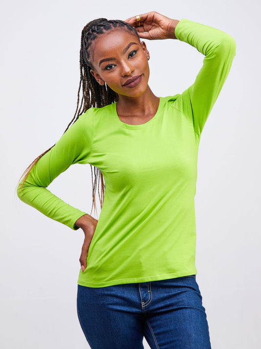 Zoya Basic Long Sleeve Top - Lime Green