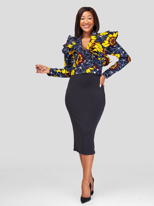 Vivo Naya Long Sleeve Ruffle Short Jacket - Alizeti