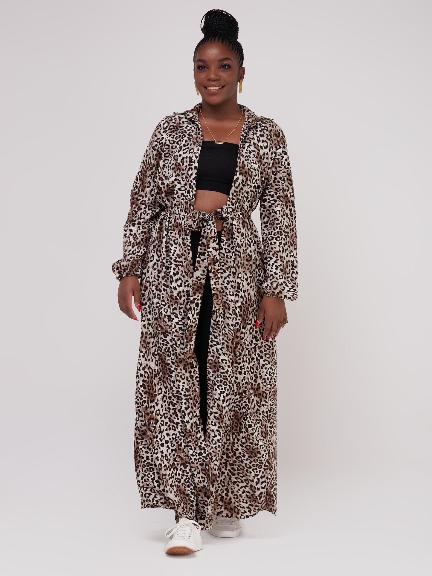 Safari Inara Maxi Coverup - Brown Cheetah Print