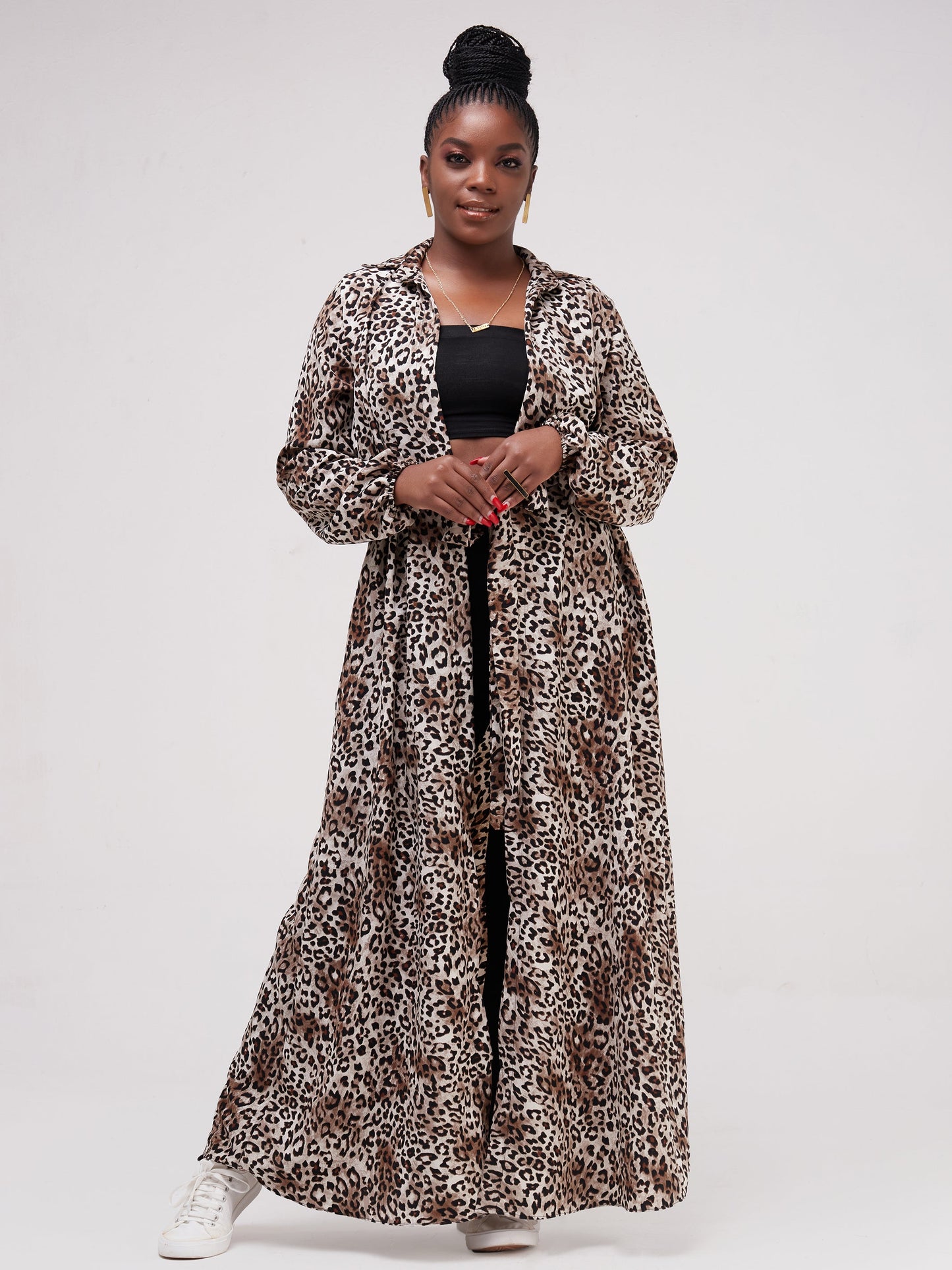 Safari Inara Maxi Coverup - Brown Cheetah Print