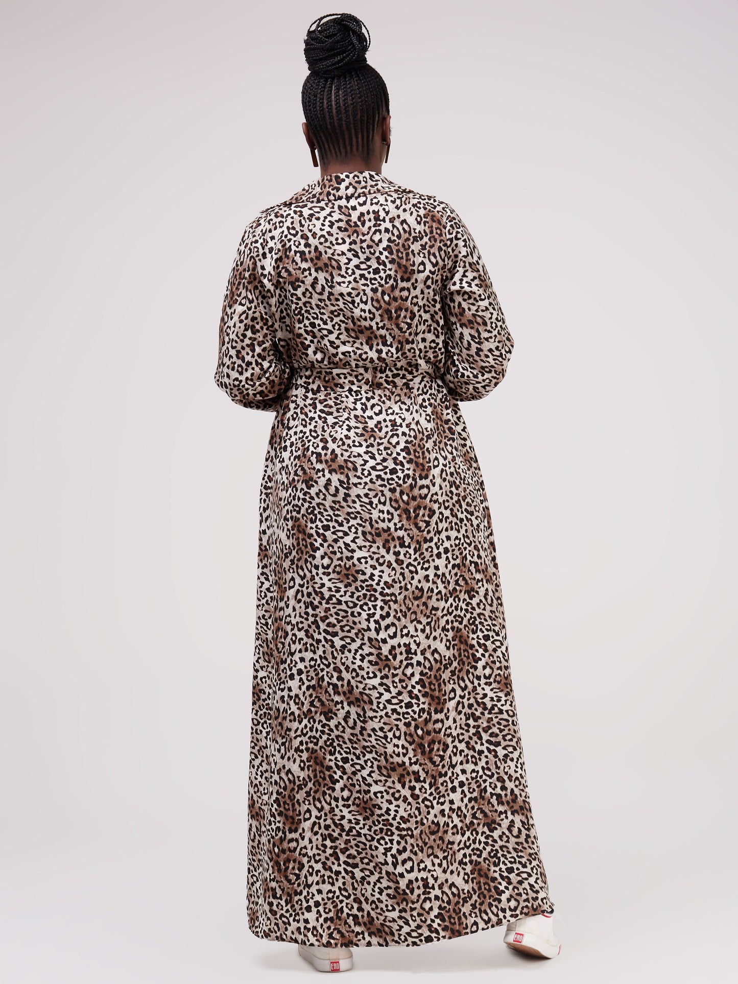 Safari Inara Maxi Coverup - Brown Cheetah Print