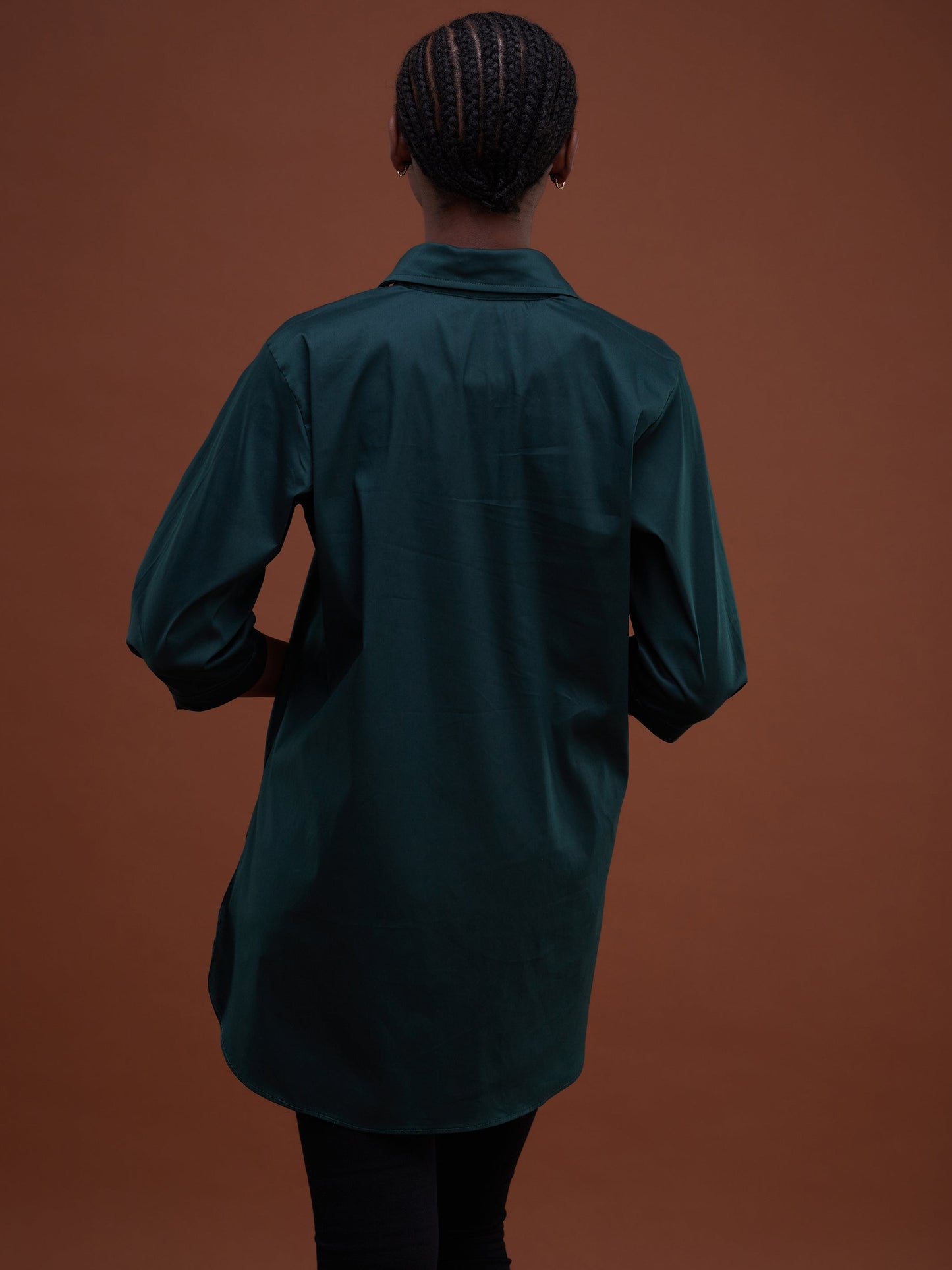 Safari Huru 3/4 Sleeved Loose Top - Dark Green