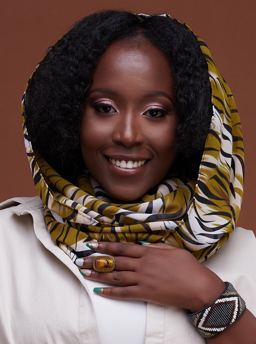 Safari Basic Chiffon Scarf - Green / Black Print