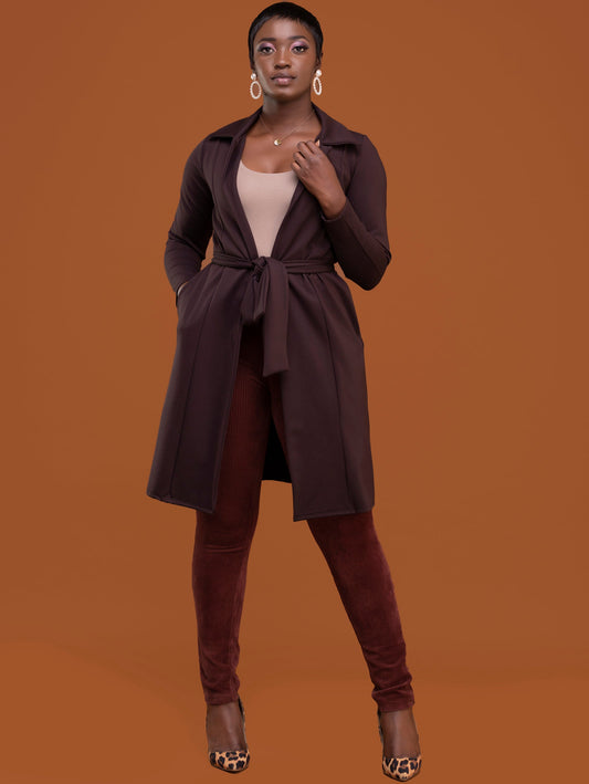 Vivo Basic Trench Coat - Chocolate