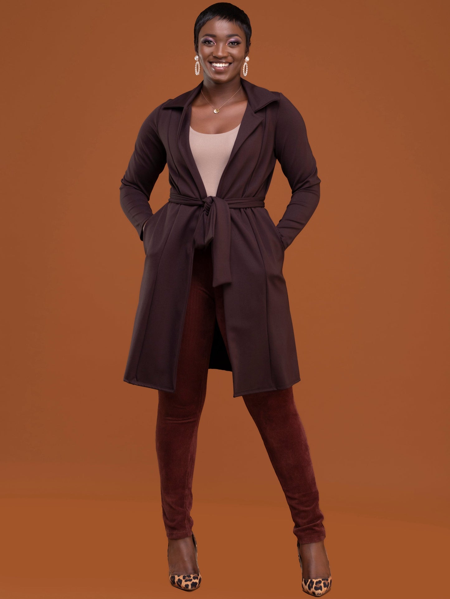 Vivo Basic Trench Coat - Chocolate