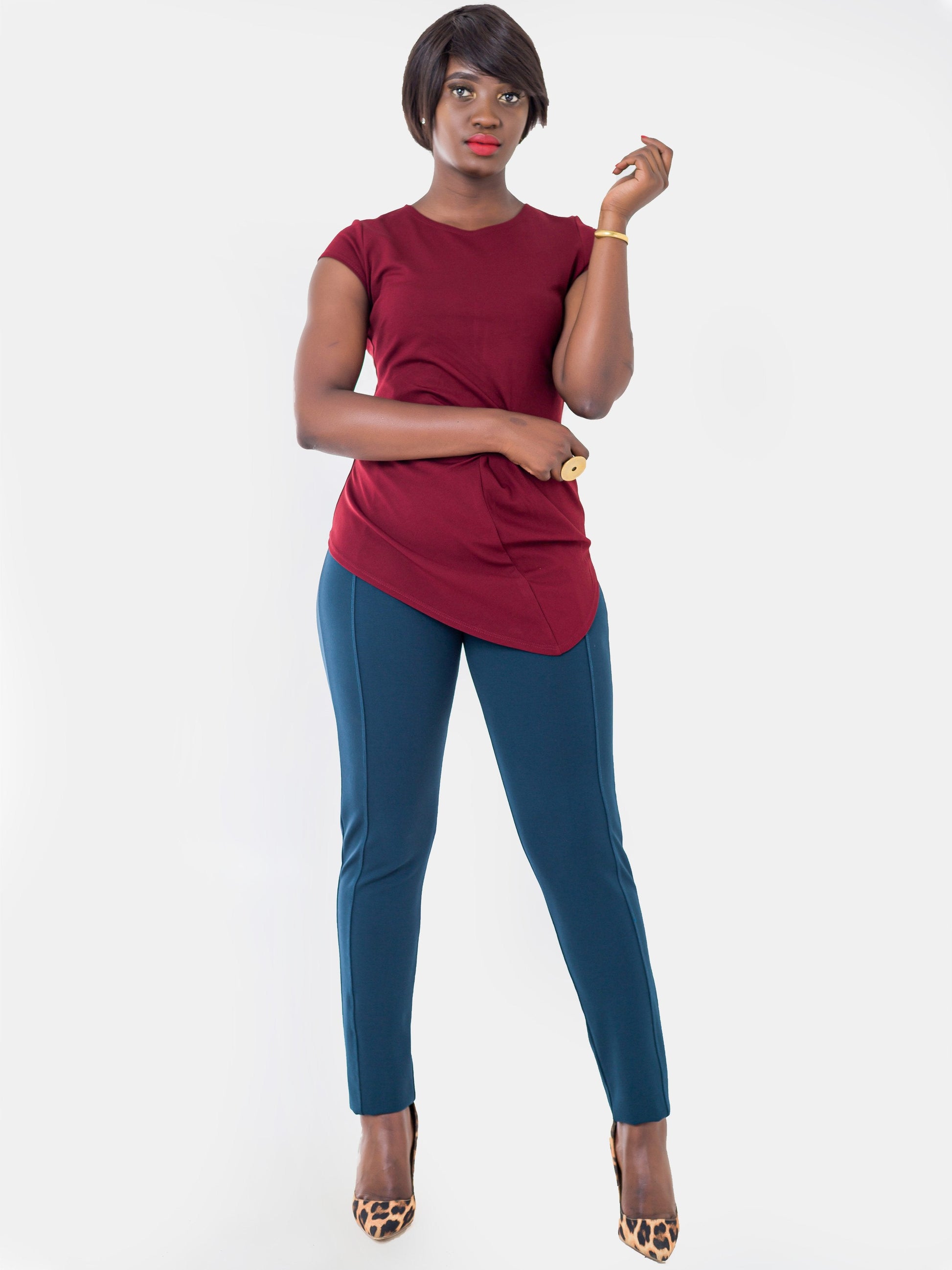 Vivo Paneled Leisure Pants - Teal - Shop Zetu