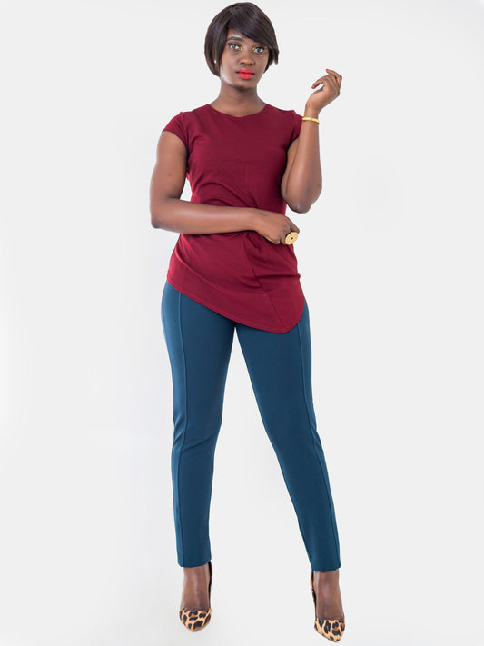 Vivo Paneled Leisure Pants - Teal - Shop Zetu