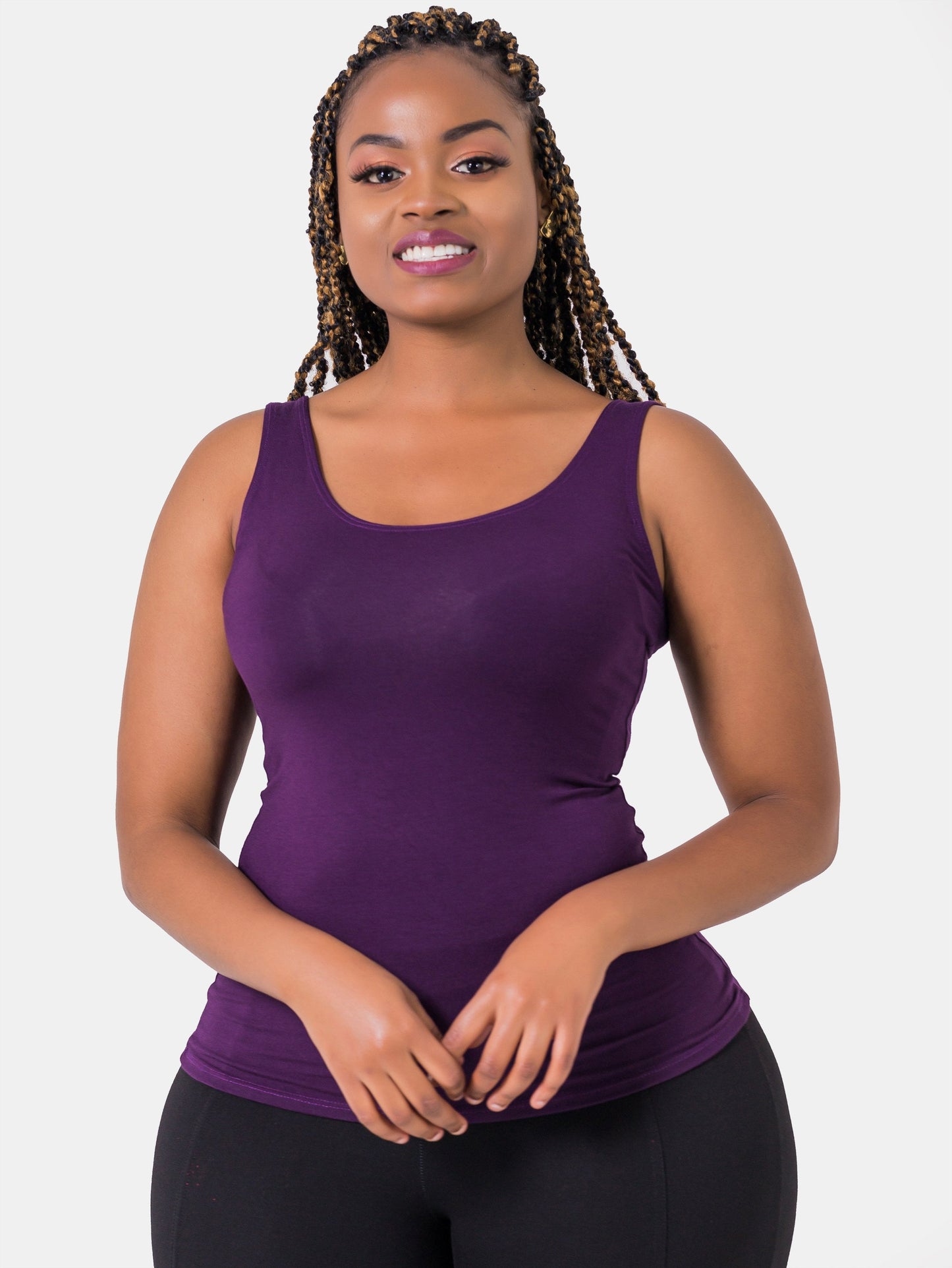 Vivo Basic Tank Tops - Dark Purple - Shop Zetu