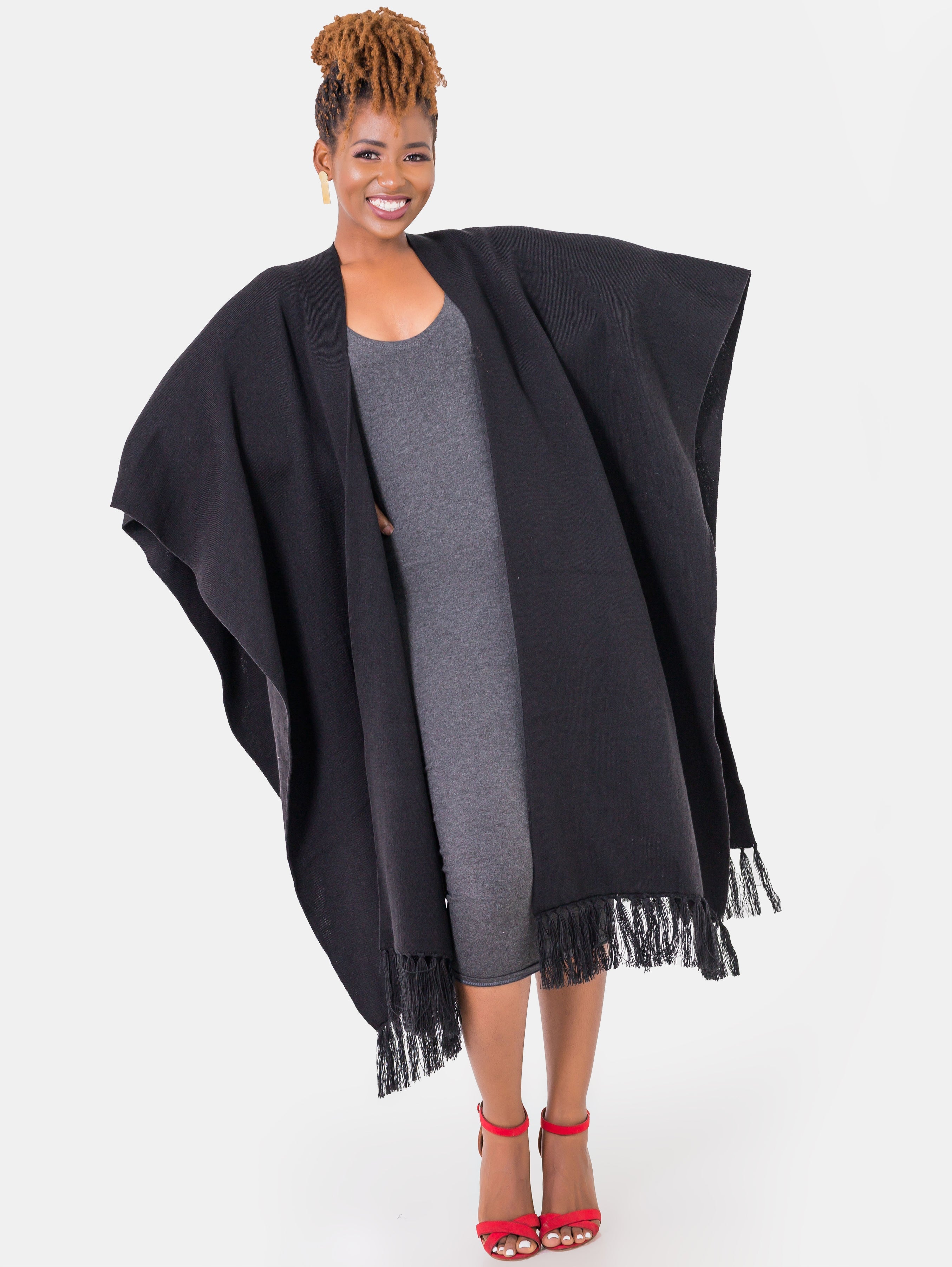 Vivo Reversible Shrug - Black / Rust Pete Print