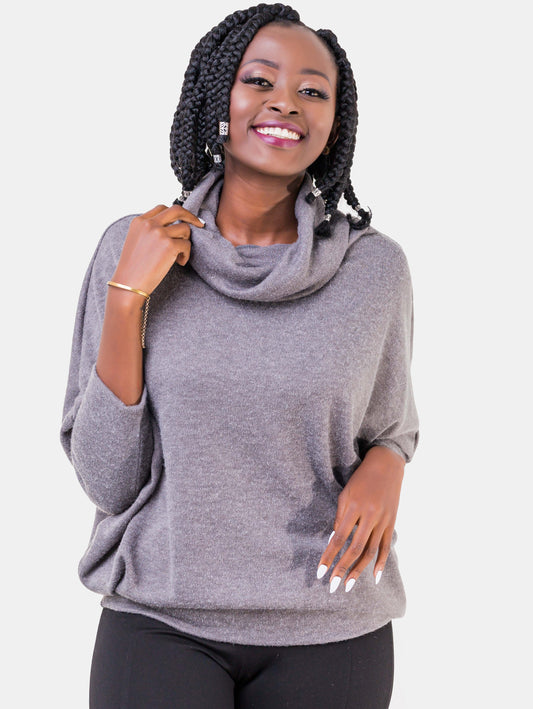 Vivo Basic Dolman Sweater - Grey