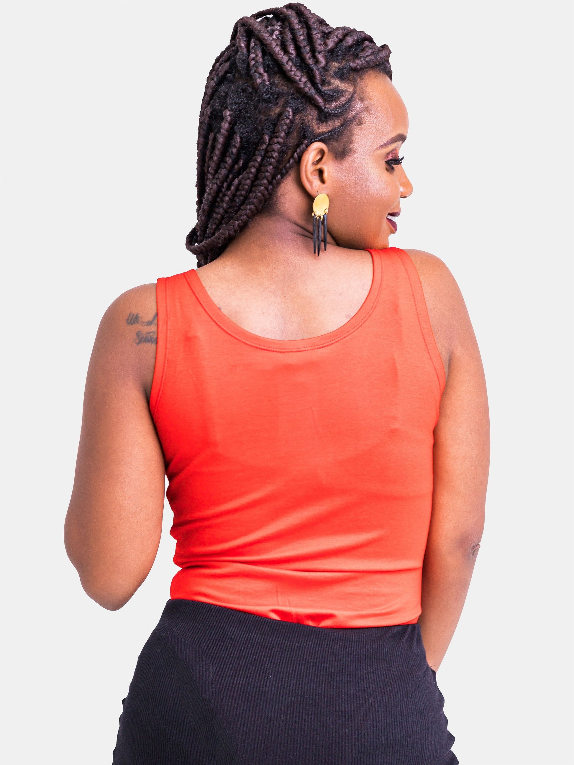 Zetu Basic Sleeveless Bodysuit - Red - Shop Zetu