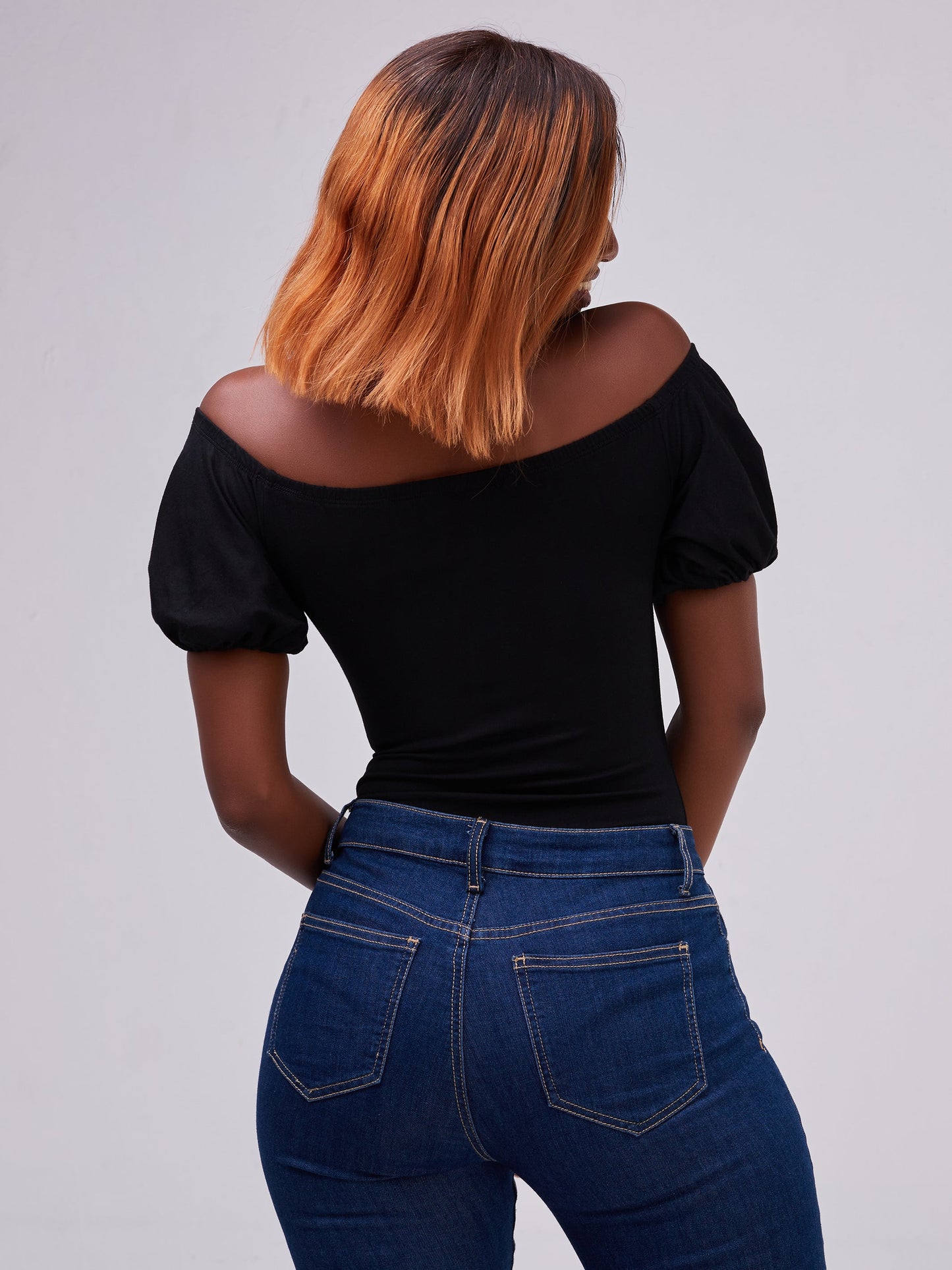 Vivo Zari Puff Sleeved Bodysuit - Black
