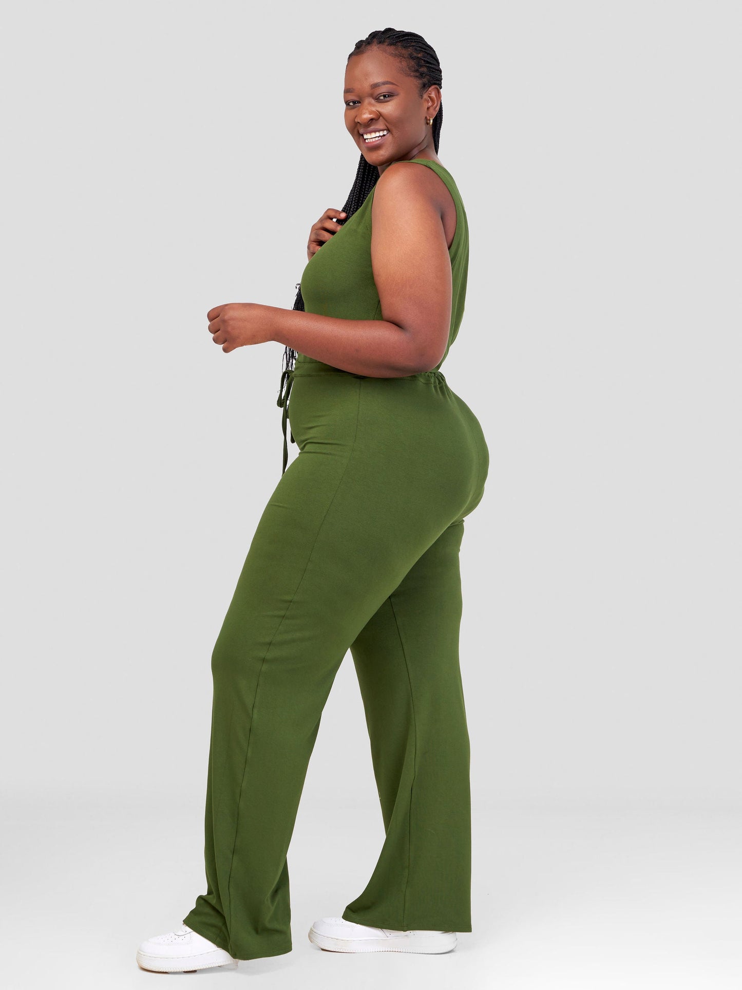 Vivo Jira Scoop Neck Jumpsuit - Hunters Green