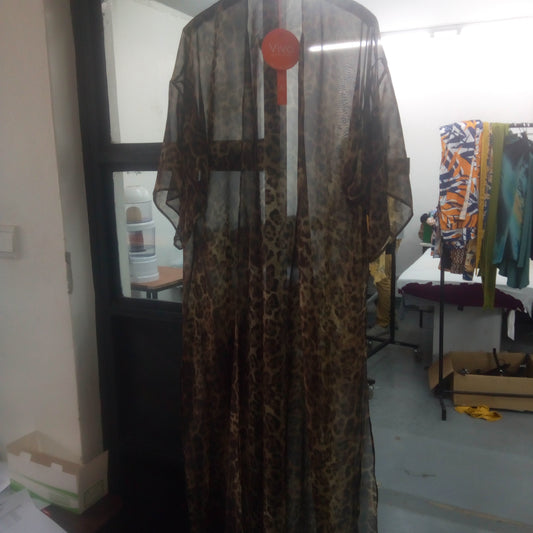 Safari Naima Chiffon Kimono - Brown Print