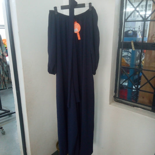 Vivo Dayo Off Shoulder Split Sleeve Jumpsuit - Navy Blue