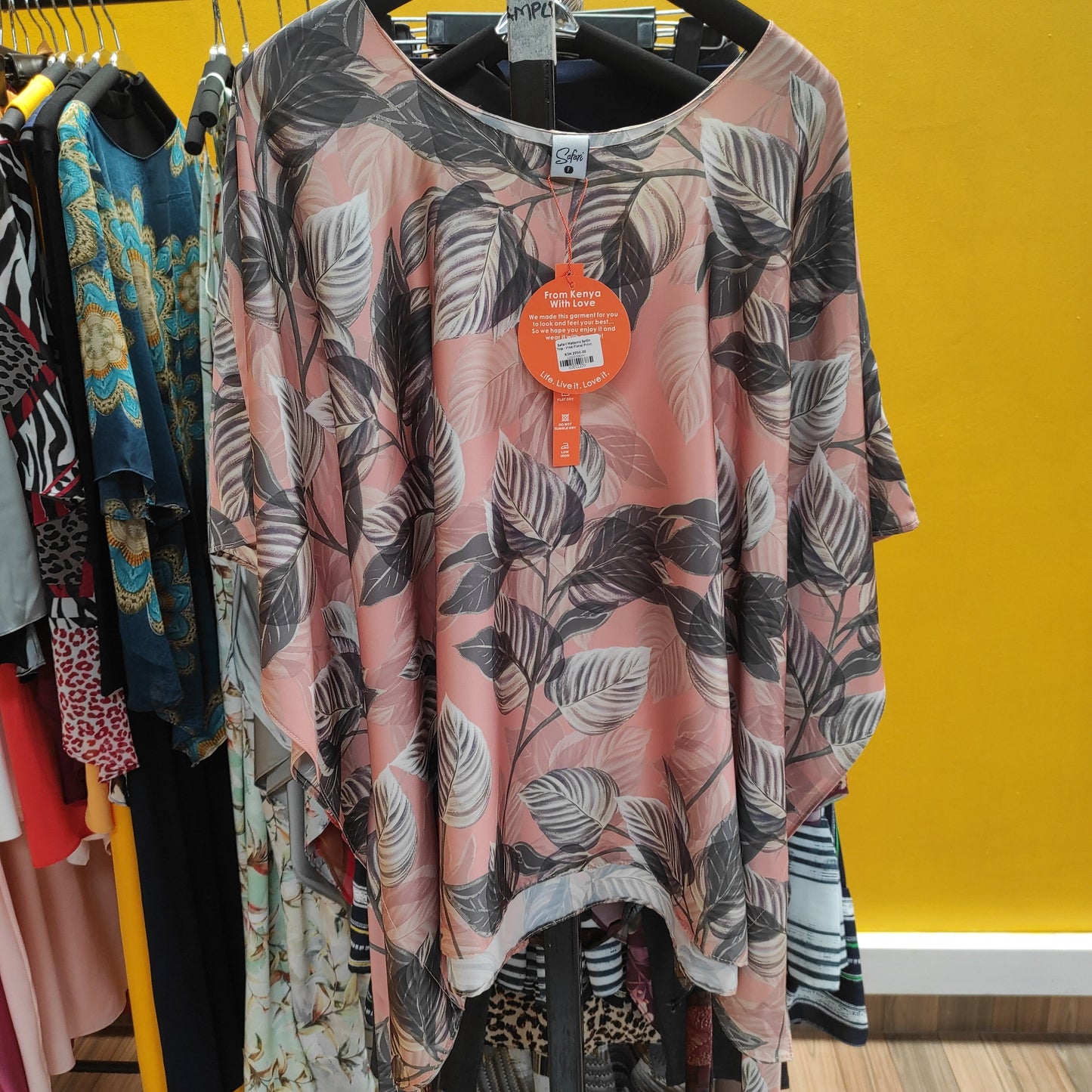 Safari Watamu Satin Top - Pink Floral Print