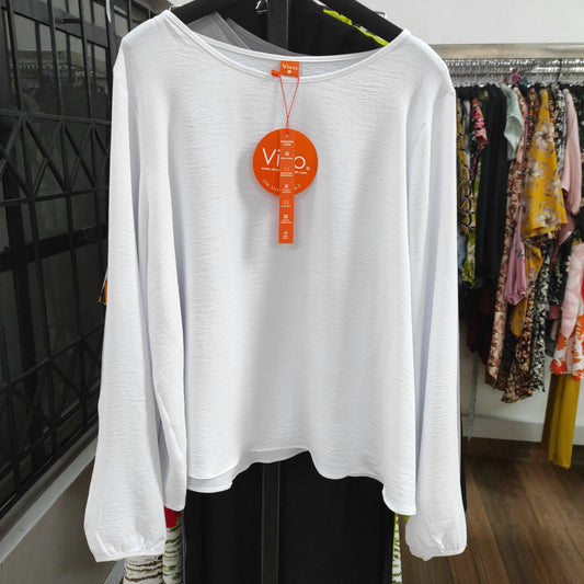 Vivo Tunu Long Sleeve Slit Top - White