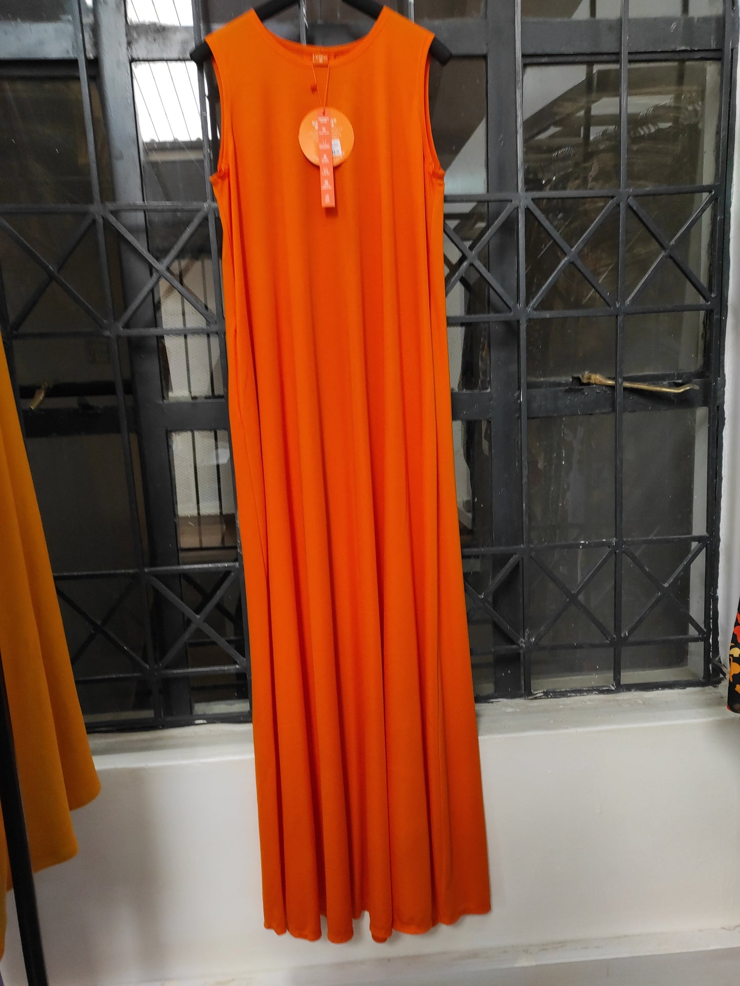 Vivo Ponte Back Pleat Maxi Dress - Marigold