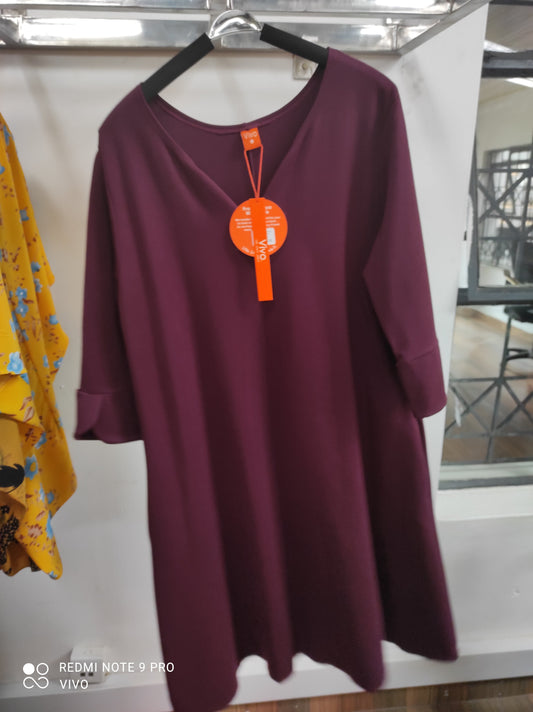 Vivo Zawadi Keyhole Dress - Mulberry