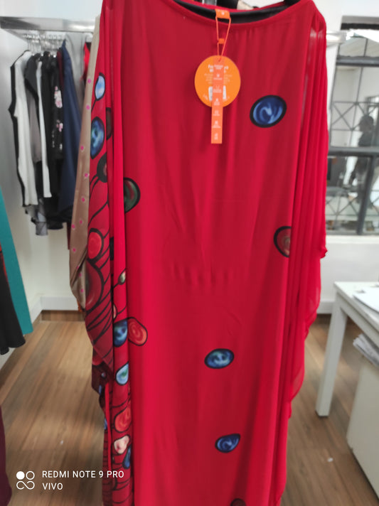 Vivo Muna Maxi Kaftan - Black / Blue Abstract Print