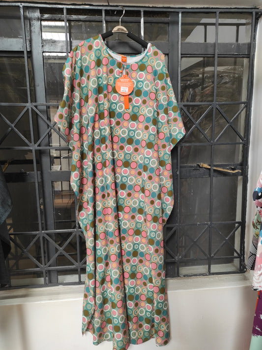 Vivo Sierra Maxi Kaftan - Mint Abstract Print