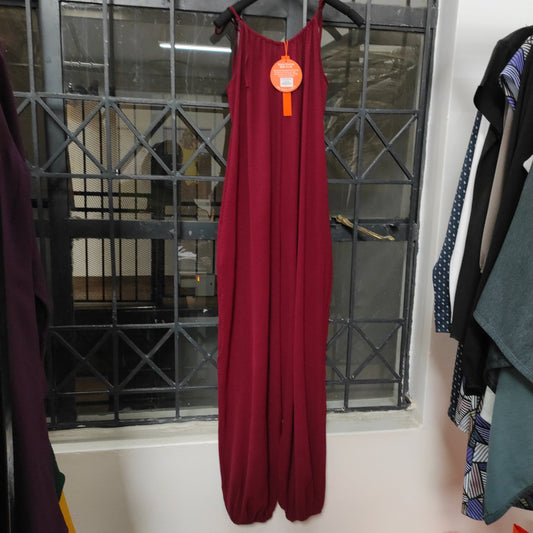 Vivo Dayo Strappy Harem Jumpsuit - Dark Maroon