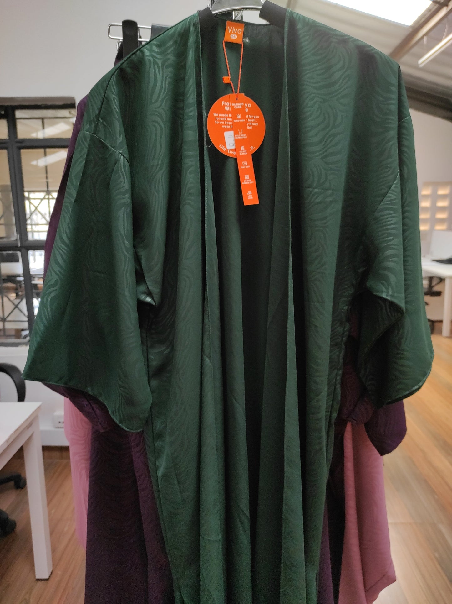 Vivo Basic Nandi A-Line Kimono - Dark Green Animal Print