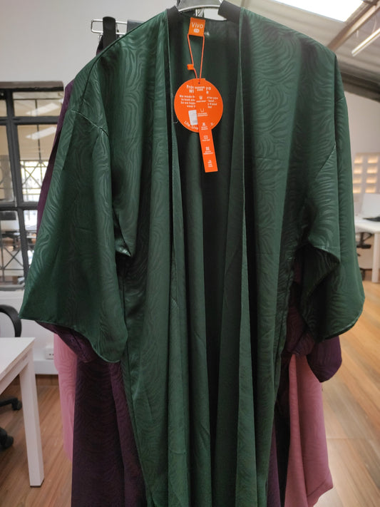 Vivo Basic Nandi A-Line Kimono - Dark Green Animal Print