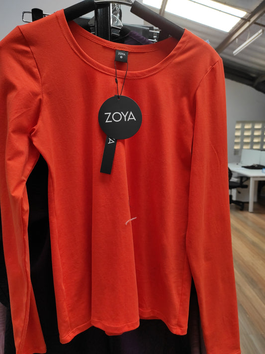 Zoya Basic Long Sleeve Top - Orange