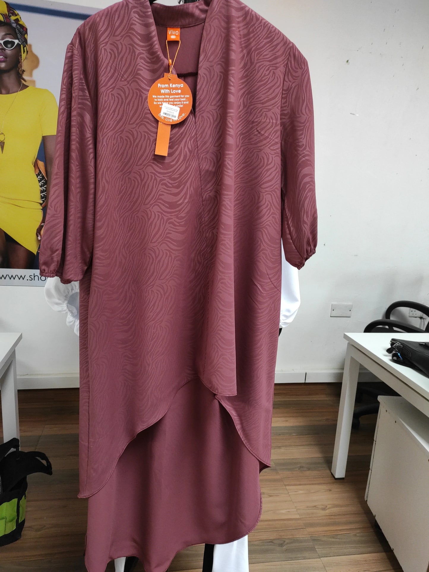 Vivo Dua High Low Top - Peach Animal Print