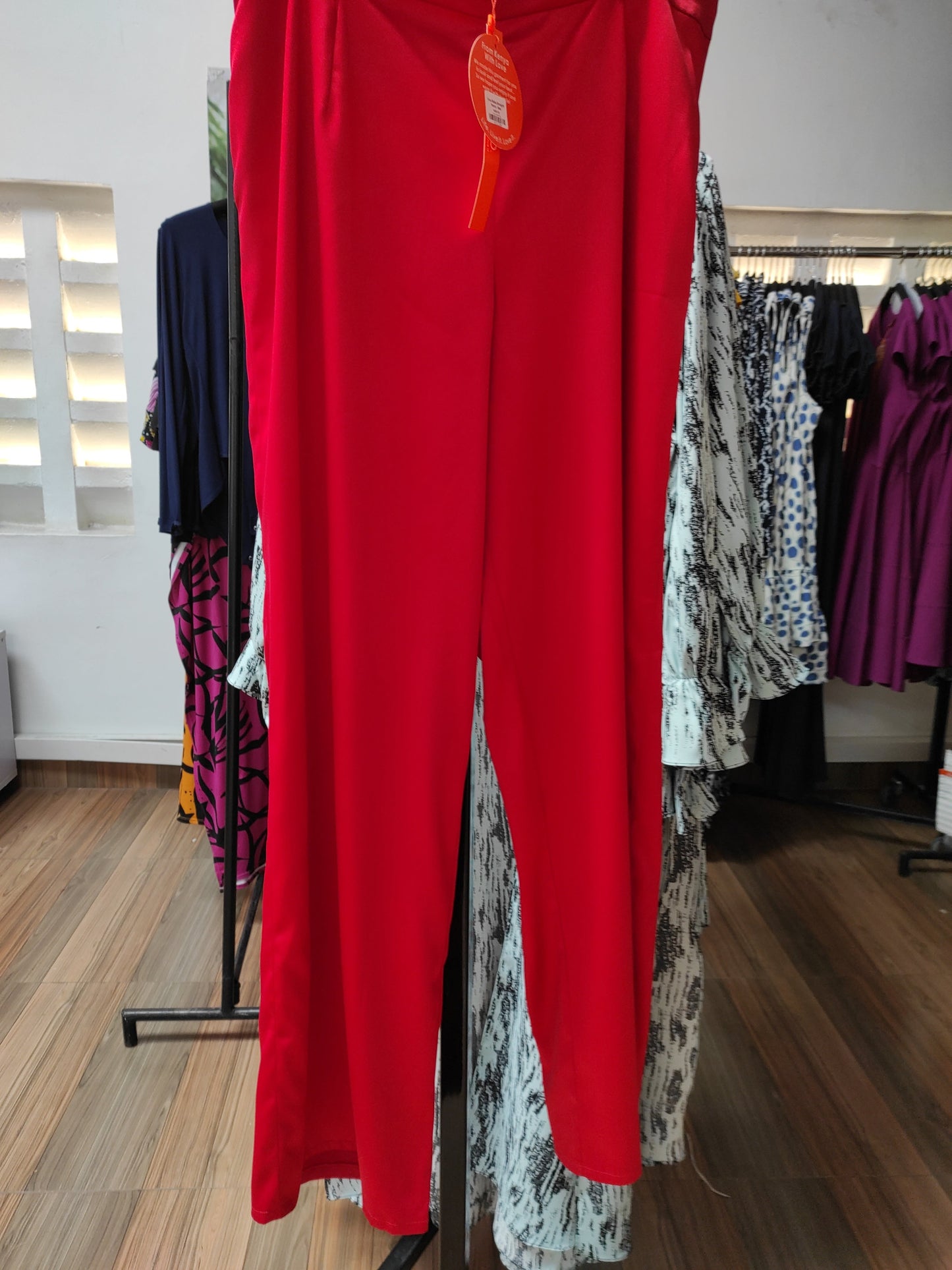 Vivo Raha Straight Pants - Red