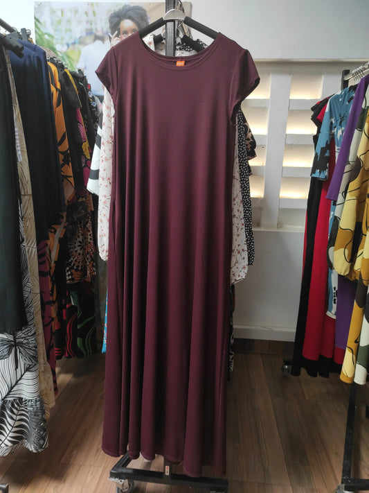 Vivo Basic Kena Tent Maxi Dress - Mulberry